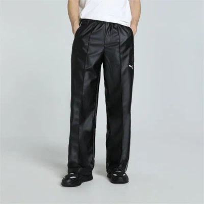Puma T7 Pleather Men's Track Pants In Black