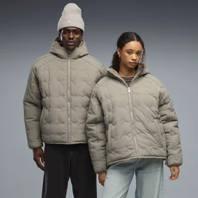 Puma T7 Primaloft® Reversible Insulated Puffer Jacket In Gray
