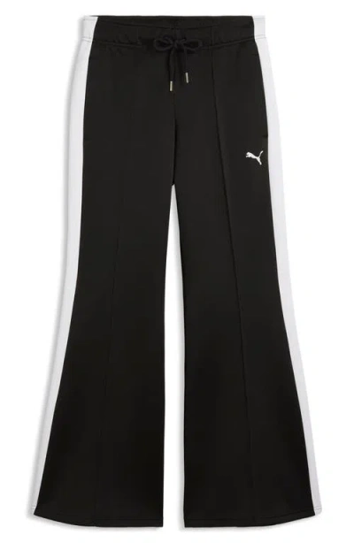 Puma T7 Relaxed Flare Track Pants In Black
