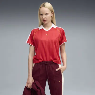 Puma T7 Relaxed Soccer Jersey Women Shoes In Red