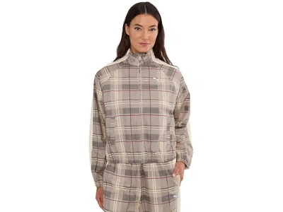 Puma T7 Relaxed Tartan Woven Jacket Women's Jacket Mouse Gray: Md, Cotton In Multi