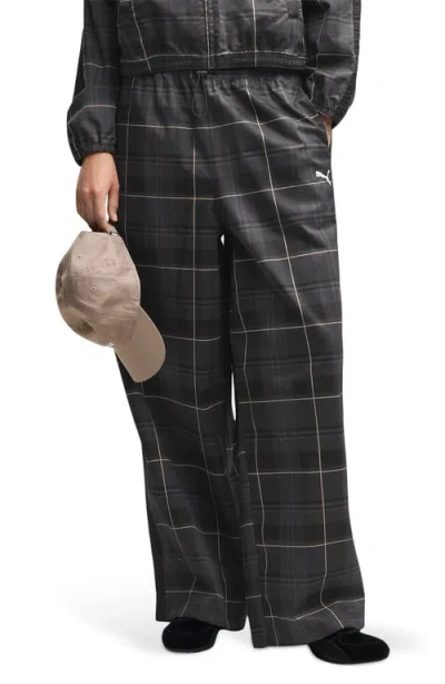 Puma T7 Relaxed Tartan Woven Pants In Multi