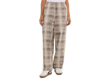 Puma T7 Relaxed Tartan Woven Pants In Brown