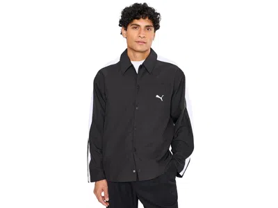 Puma T7 Relaxed Woven Overshirt Men's Clothing  Black: Md, Polyester