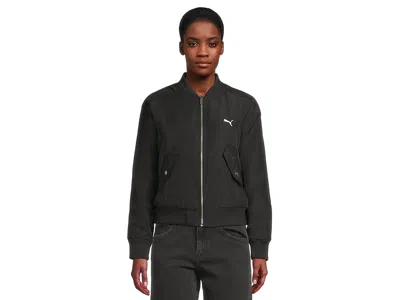 Puma T7 Satin Bomber Jacket In Black