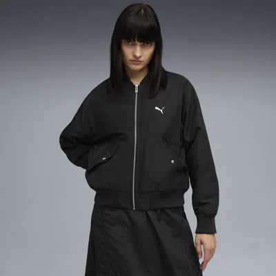 Puma T7 Satin Bomber Jacket Women In Black