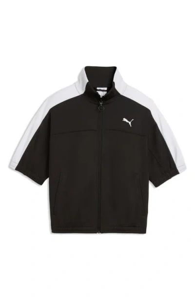 Puma T7 Short Sleeve Track Jacket In Black