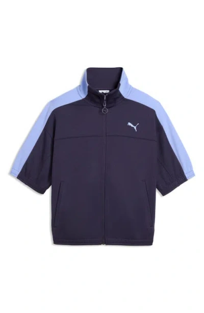 Puma T7 Short Sleeve Track Jacket In Blue