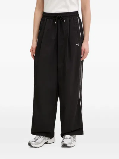 Puma T7 Side-stripe Track Pants In Black