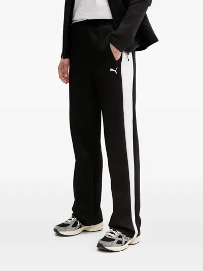 Puma T7 Side-stripe Track Pants In Black