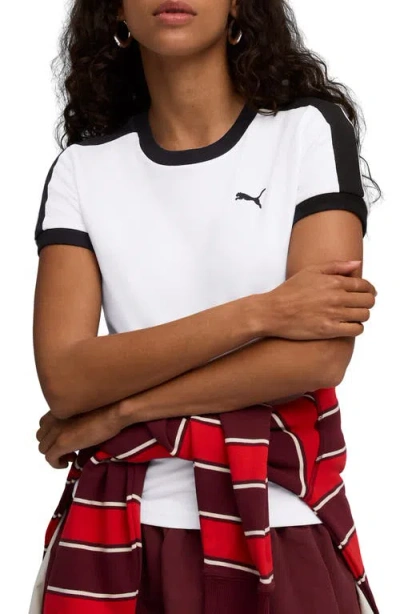 Puma T7 Slim Fit T-shirt In White