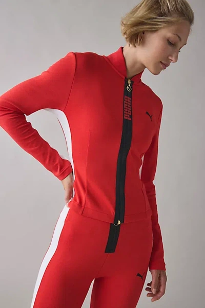 Puma T7 Slim Track Jacket In Red, Women's At Urban Outfitters