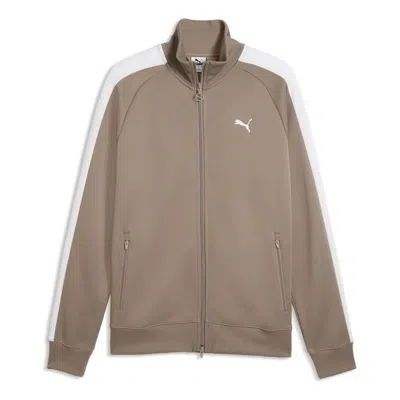 Puma T7 Track Jacket 'mouse Gray' In Brown