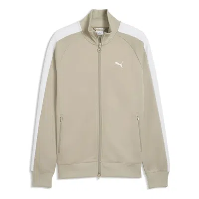 Puma T7 Track Jacket 'pebble Gray' In Brown
