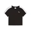 Puma T7 Crop Stretch Cotton Baby Tee In Black