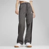 Puma T7 Women's High Waist Track Pants In Black-alpine Snow