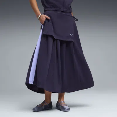 Puma T7 Women's Midi Pleated Skirt In Blue