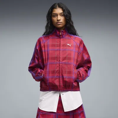 Puma T7 Women's Relaxed Tartan Jacket In Multi