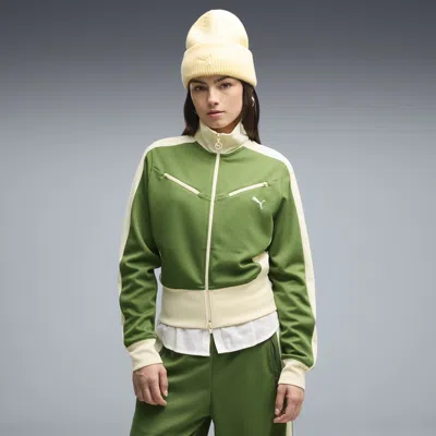 Puma T7 Women's Retro Track Jacket In Green