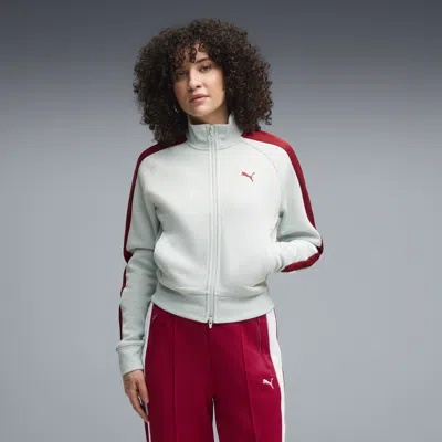 Puma T7 Women's Short Track Jacket In Green