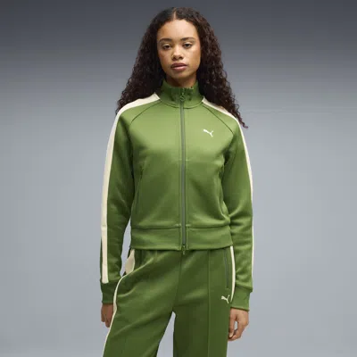 Puma T7 Women's Short Track Jacket In Green