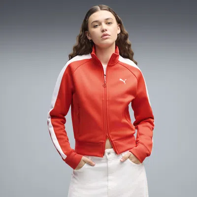 Puma T7 Women's Short Track Jacket In Red