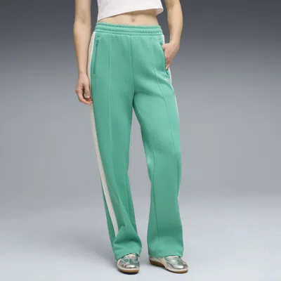 Puma T7 Women's Straight Track Pants In Green