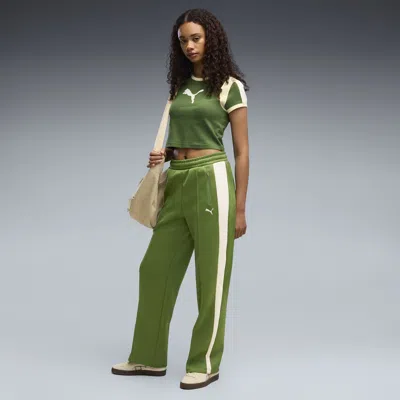 Puma T7 Women's Straight Track Pants In Green