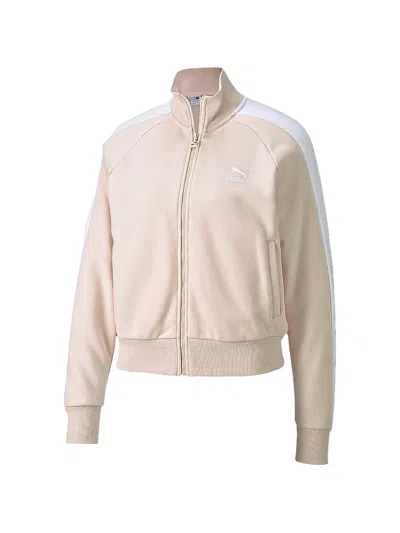 Puma T7 Zip-up Track Sweatshirt In Pink