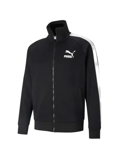 Puma T7 Zip-up Sweatshirt In Black
