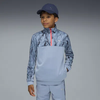 Puma Kids' Tad Ess Aop Poly Half-zip Youth Jacket In Blue