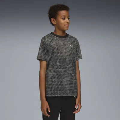 Puma Kids' Tad Ess Aop Poly T-shirt Youth In Black