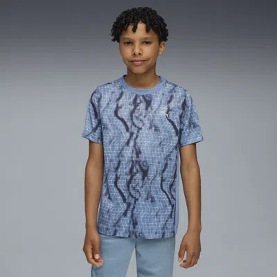 Puma Kids' Tad Ess Aop Poly T-shirt Youth In Blue