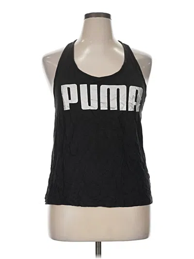 Pre-owned Puma Tank Top Black Halter Neckline Tops