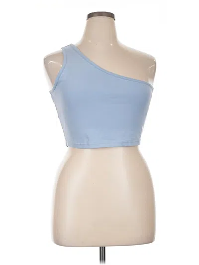 Pre-owned Puma Tank Top Blue One Shoulder Neckline Tops