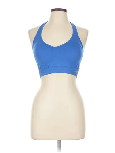 Pre-owned Puma Tank Top Blue Solid Pattern Halter Neckline Tops