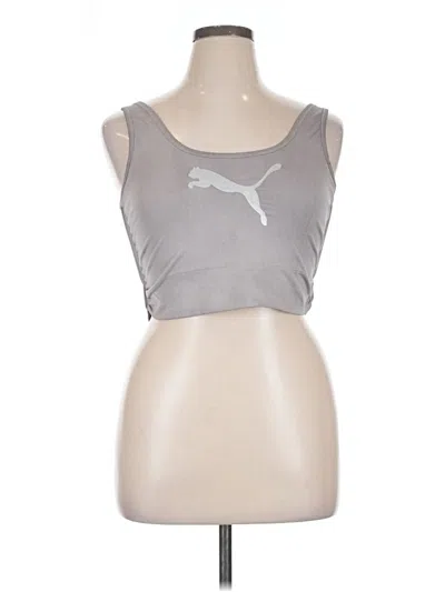 Pre-owned Puma Tank Top Gray Strapless Neckline Tops