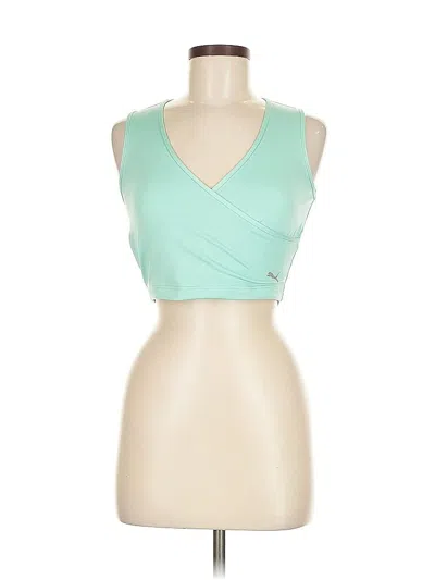Pre-owned Puma Tank Top Green Halter Neckline Tops