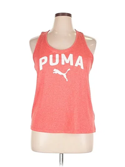 Pre-owned Puma Tank Top Red Halter Neckline Tops