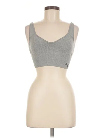 Pre-owned Puma Tank Top Silver Strapless Neckline Tops