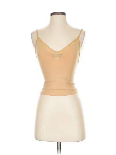 Pre-owned Puma Tank Top Tan Strapless Neckline Tops In Brown