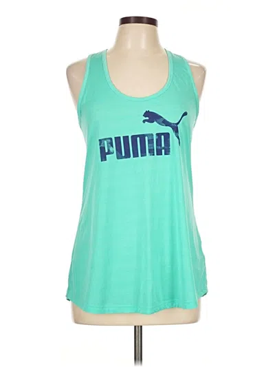 Pre-owned Puma Tank Top Teal Halter Neckline Tops