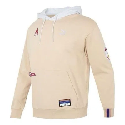 Puma Team Badge Hoodie 'beige' In Neutral