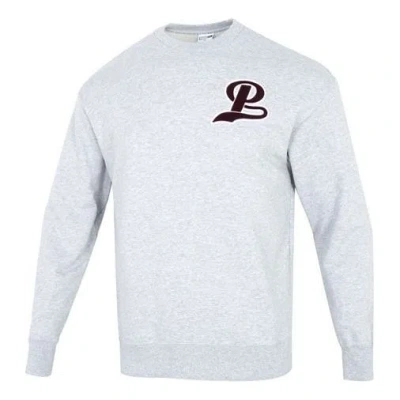 Puma Team Crew Logo Sweatshirt 'grey Burgumdy' In White