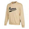 Puma Team Crew Neck Sweatshirt 'beige' In Neutral