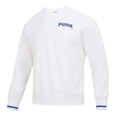 Puma Team Crew Tr Logo Long Sleeve Sweater 'white'