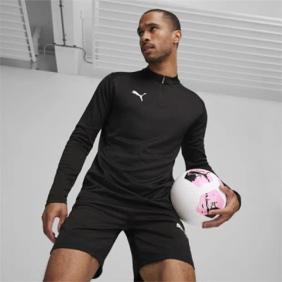Puma Teamfinal Quarter-zip Men's Soccer Training Jacket In Black- Silver