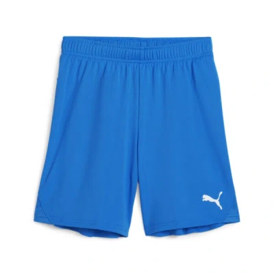 Puma Teamgoal Big Kids' Soccer Shorts In Electric Blue Lemonade- White