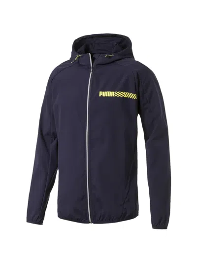 Puma Tec Sports Hooded Windbreaker In Blue