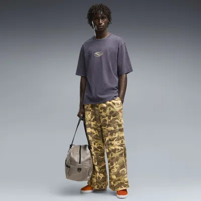 Puma Tech Camo Oversized Pants In Brown